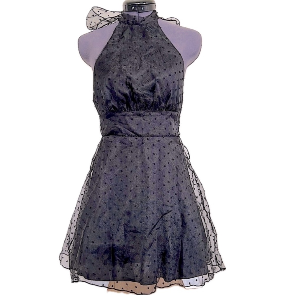 NEW. Sassy & Sweet Black Swiss Dot Halter size XS. Lucy in the Sky.